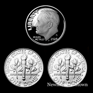 2020 P+D+S Roosevelt Dime Mint Proof Set ~ Proof Coin and PD from Bank Rolls - Picture 1 of 4