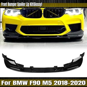 For BMW F90 M5 Competition 2018-2020 Car Front Bumper Spoiler Black - Picture 1 of 21