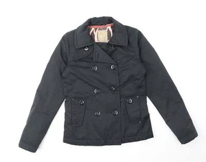 RIP CURL Womens Black Pea Coat Size XS Button - Picture 1 of 12