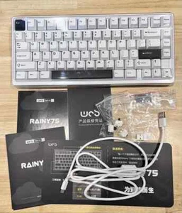 Wobkey Rainy 75 Pro Luna Limited Color Mechanical Keyboard White Aluminum - New - Picture 1 of 10