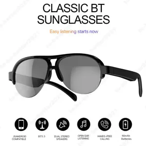 Smart Glasses Polarized Sunglasses Bluetooth Touch Control Call Navigation Music - Picture 1 of 21