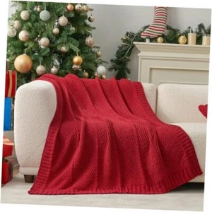 Amélie Home Chenille Christmas Throw Blanket for Couch, 50" x 60" Christmas Red - Picture 1 of 7