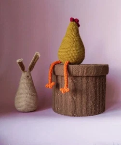 Chicken and Rabbit Easter Duo Digital Crochet Pattern Home Decor - Picture 1 of 1