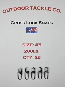 Broches Cross Lock #5 negros - 200 lb. - 25 piezas - Hecho en EE. UU. - Imagen 1 de 1