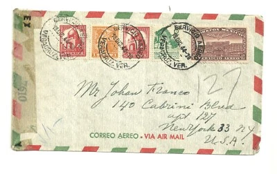MEXICO 1944 WWII CENSORED COVER TO USA (Z580) - Image 1 of 2