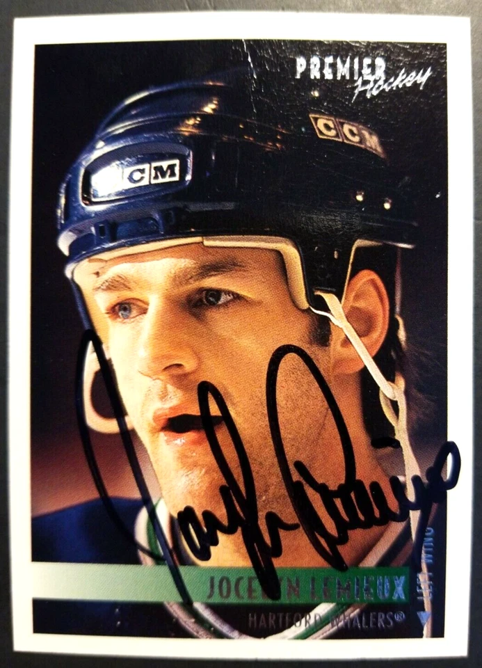 Jocelyn Lemieux Hartford Whalers 1994 Premier #122 NHL Autographed Hockey Card - Image 1 of 3