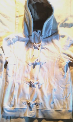 Sweatjacke gefüttert mit gefütterter Kapuze Gr. 36/38, weiß, 70 % Baumwolle - Bild 1 von 4