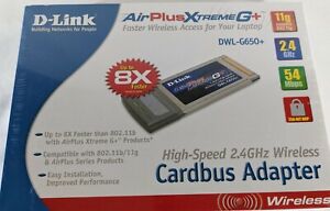 D-Link AirPlus XtremeG+ Cardbus Wireless Adapter DWL-G650+ 2.4GHz PC Card sealed