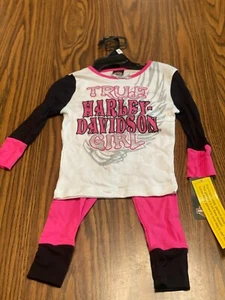 Harley Davidson GENUINE Girls Cotton PJ Set - Size 4 KIDS , NEW WITH TAGS.  - Picture 1 of 3