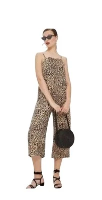 Mono 7TH RAY Para Mujer Talla Grande Marrón y Negro Estampado Animal Bolsillos Hecho en EE. UU.  Foto 1 de 4