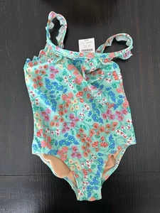 Crewcuts Girls Size 5 Bathing Suit One Piece Floral Frill - Picture 1 of 6
