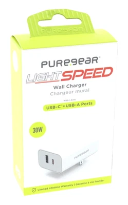 Puregear Light Speed Wall Charger USBC and USBA Ports 30W New - Image 1 of 4