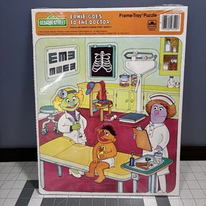 Vtg Sesame Street Ernie Frame-Tray Golden Puzzle Jim Henson Muppets 1984 NEW - Picture 1 of 11