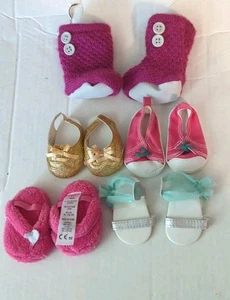 5 Paar American Girl Puppenschuhe Stiefel Sandalen Hausschuh - Bild 1 von 4