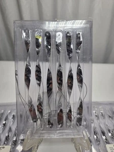 Vintage Marshall Fields 6 Inch Twisted Chrome Plated Metal Icicles 4 Packs Of 6 - Picture 1 of 4