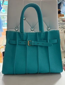 Italy Tasche Schulter Umhängetasche Handtasche Shopper Blau Kunstleder T23 - Bild 1 von 6