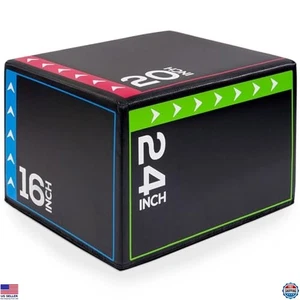 Foam Plyo Jump Box for Home Gym - Multiple Sizes & Colors for HIIT & Agility - Picture 1 of 7