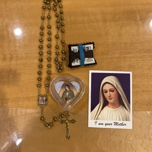 🙏ROSENKRANZ OUR LADY OF GUADALUPE🌹Goldfarbene Perlen🌹SKAPULIER - Bild 1 von 4