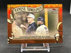Ted Williams /Tony Gwynn 2025 Topps FT-19 Finest Timelines orange Refractor 5/25 - Picture 1 of 5