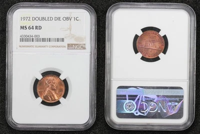 1972 Double Die Memorial Cent NGC MS64 RD 5OFN - Image 1 of 4