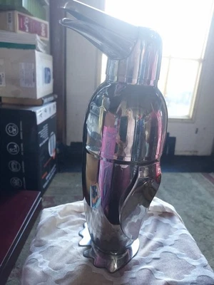 Coctelera Penguin vintage de 11" cromada pulida mezcladora de bebidas muy buena Foto 1 de 3