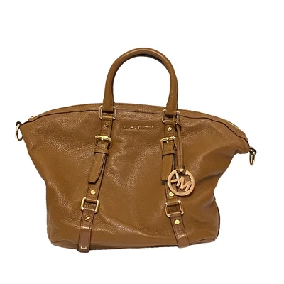 MICHAEL KORS Bedford Legacy Duffle Crossbody Bag Brown Leather Convertible - Image 1 of 4