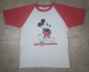 Vintage Walt Disney World Mickey Mouse T Shirt Large 70s 80s Raglan Style - Picture 1 of 8