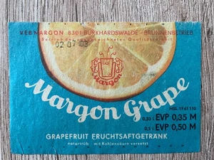 Etiketten, Margon Grape, VEB Margon Gurghardswalde Brunnenbetrieb - Bild 1 von 2