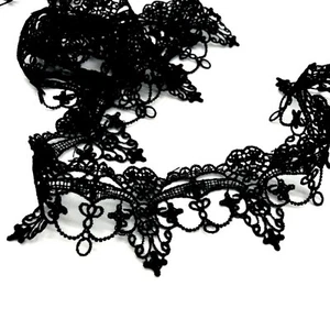 Gothic Art Deco Fine Delicate Embroidered LACE TRIM Sewing Ribbon Craft Dress C3 - Picture 1 of 15