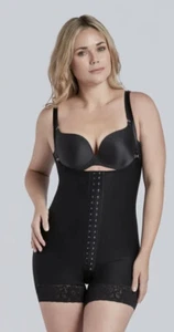 POST SURGICAL FULL BODY SHORT SECOND SZ 2XL SHAPER BLACK POWERNET HIGH CONTROL - Picture 1 of 10