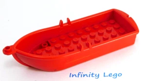LEGO Vintage Red Rowing Boat 5 x 14 Raft Dinghy Boat With Oar Holders 2551 21301 - Picture 1 of 2