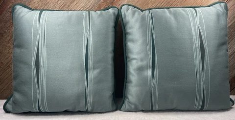 VTG MCM Sofa Couch Accent Pillows Light Teal Not Perfect Just Rad Cover