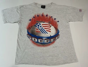 Magic Johnson T's Vintage grau 1994 World Cup USA Fußball Shirt Herren Large L - Bild 1 von 9