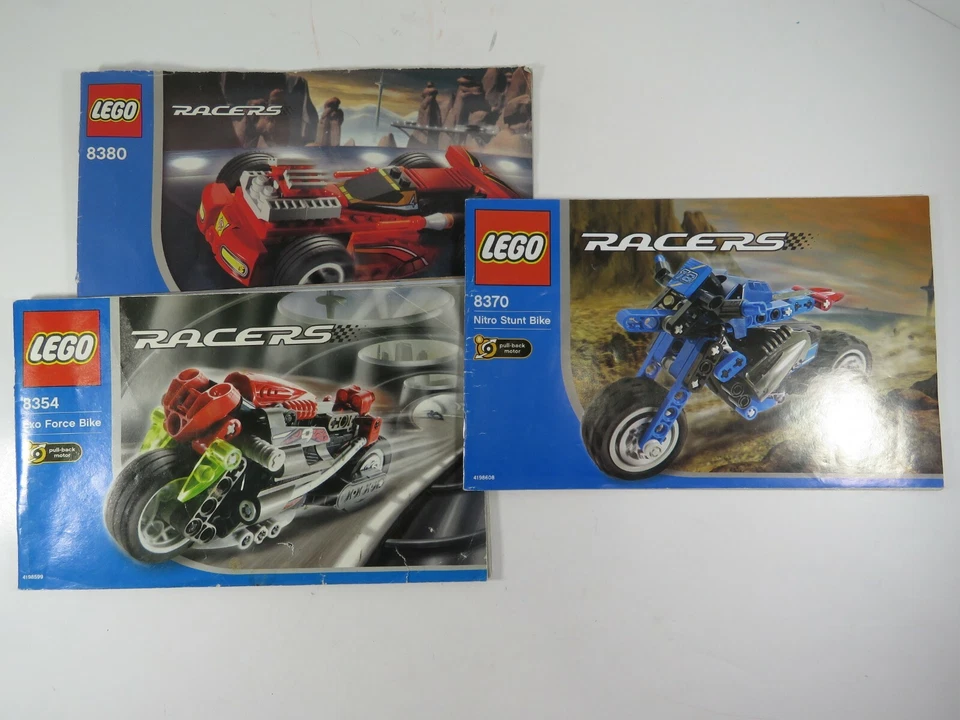 3 Lego Instruction Manual Guide Books Racer LEGO Lot Assorted Sets A6328 - Image 1 of 4