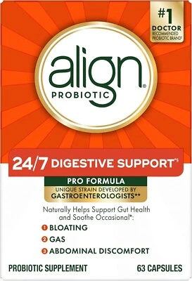 Align Probiotic 24/7 Digestive Support Pro Formula 63 Capsules EXP 03/2028 - Image 1 of 4