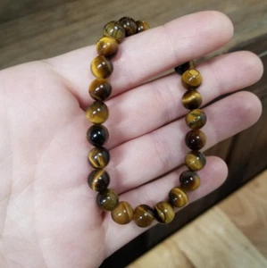 Real Tiger Eye Bracelet Strength Courage Luck Wealth Gemstone Bracelet Men Women - Picture 1 of 5