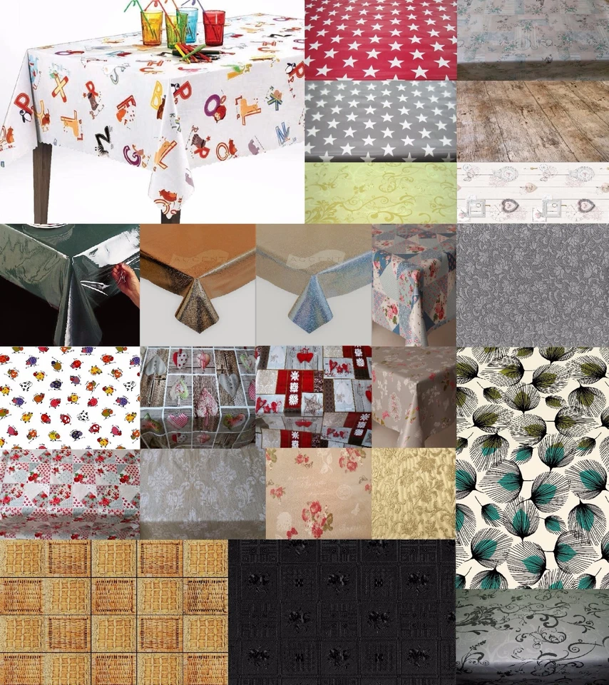 ALL OCCASIONS PVC OIL VINYL TABLE CLOTHS PLAIN PRINTED TRADITIONAL PARTY EVENTS - Image 1 of 1