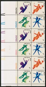 US USA Sc# 1752a MNH FVF PLATE# BLOCK Dance Ballet Theater Cowboy Two Step - Picture 1 of 1