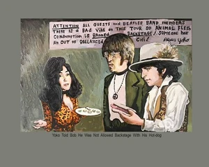 SALE! 'YOKO, BOB DYLAN, DOG' Bob Dylan art, 8x10 by KATA BILLUPS (celeb. buyers) - Picture 1 of 1