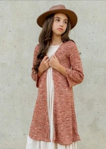 Joyfoie Girls Ximena Duster in Rusty Rose Size 12 NWT Spring Sumner Vacations - Picture 1 of 6
