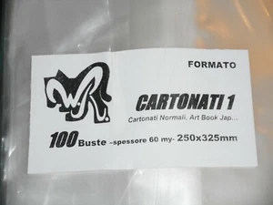 100 BUSTE WR "CARTONATI 1" 250x325 mm x Cartonati Album Panini da 80-81 a 87-88 - Picture 1 of 1