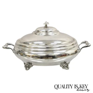 Antique Victorian Silver Plated Covered Tureen "1907" Platter Dish by Rockford - Picture 1 of 12