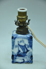 Antique Lamp Oil Electrified Ceramic Signed to Identify Delft?