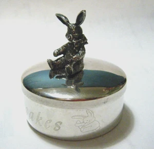 Sehr gute Vintage 80er Andenken Hase Kaninchen Baby Box in Sterling Silber - Bild 1 von 8