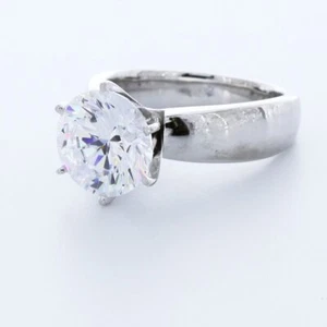 ANILLO SOLITARIO CLÁSICO ORO BLANCO 14K CORTE REDONDO D/VS2 DIAMANTE CREADO EN LABORATORIO 5,0 QUILATES - Imagen 1 de 4