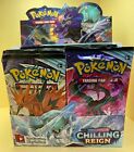 1x Chilling Reign Pokemon Booster Pack (10 Cards, /198) from Factory Sealed Box