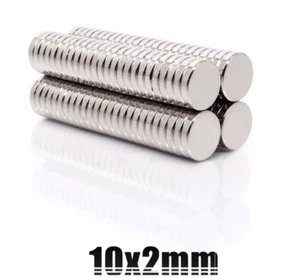 10pcs 10x2mm Powerful Strong Round Neodymium Disc Magnets N35 Rare Earth OMAD - Picture 1 of 1