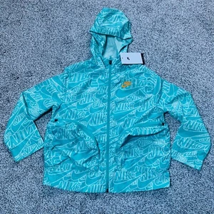 New Nike All Over Print Green Track Jacket Loose Fit DM8125-392 Youth Small - Picture 1 of 9
