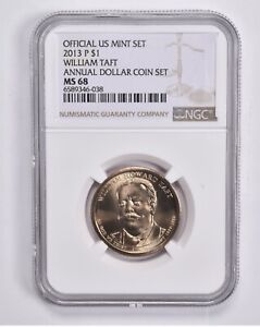 MS68 2013-P William Taft Annual Set Presidential Dollar NGC US Mint