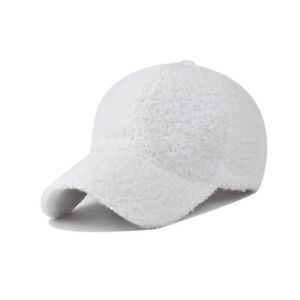 Winter Baseball Caps Lamb Wool Adjustable Warm Hat Peaked Cap for Women Girl New